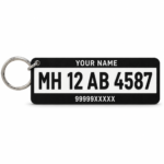 Personalized Car Number Plate Keychain – Custom Name & Vehicle Number