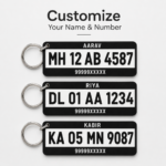 Personalized Car Number Plate Keychain – Custom Name & Vehicle Number - Image 3